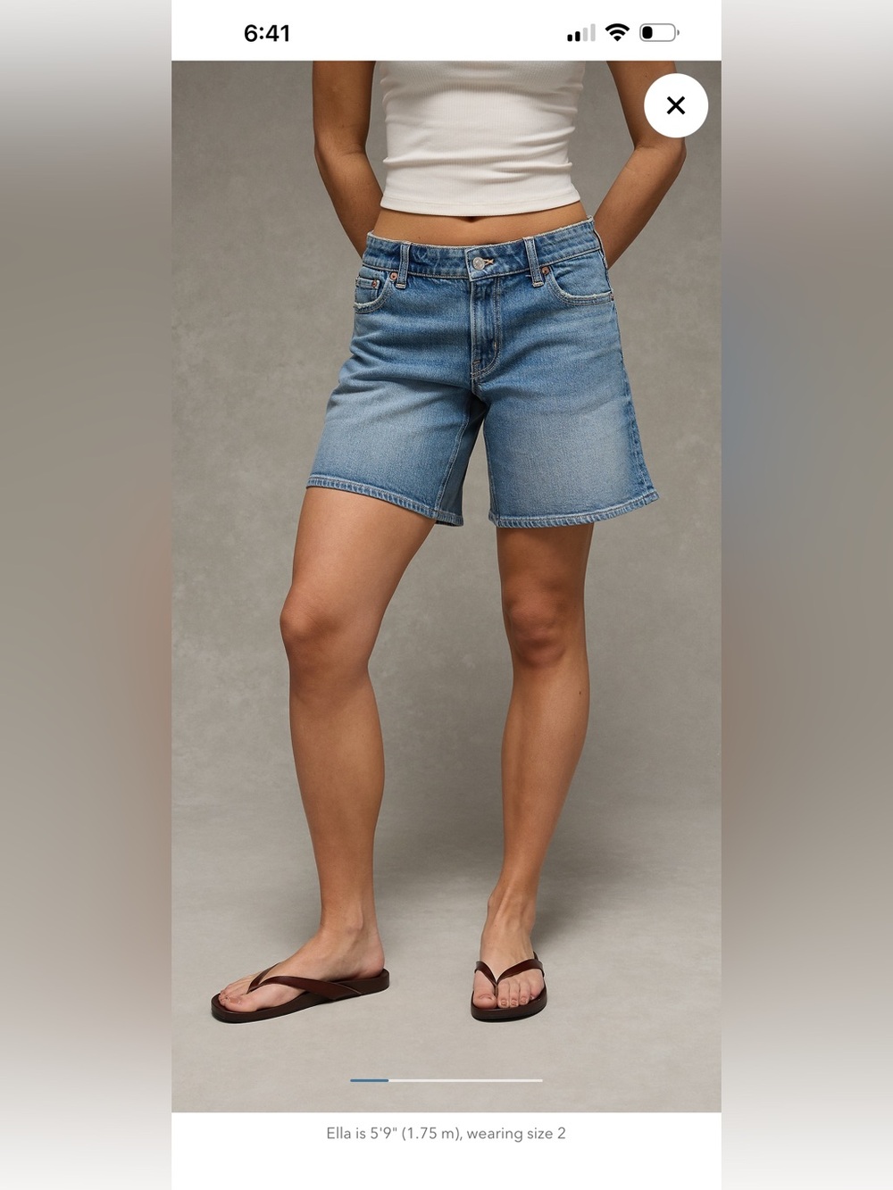 NWT American eagle stretch low rise baggy 8” jorts denim shorts